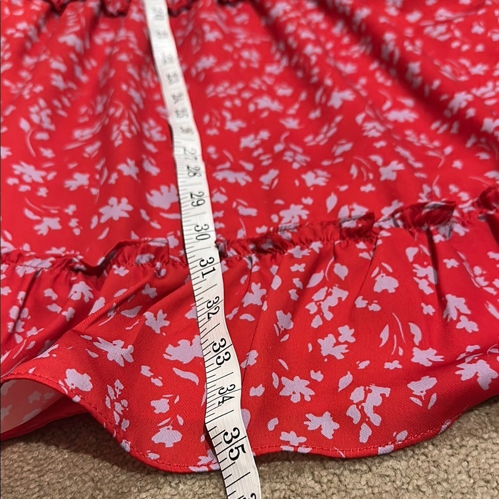 Parker Scarlet Floral Dress with Ruffles​​​ - Picture 5 of 8
